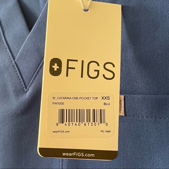 NWT Winning Blue Figs Catarina Scrub Top - Picture 3 of 3